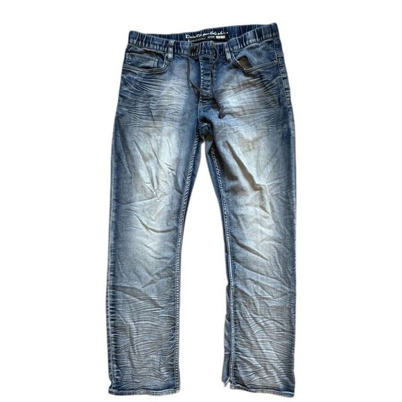 Mens i Jeans by Buffalo Spencer Slim Acid Rinse Pull-On Jeans - Sz 36 x 32 - Picture 1 of 4